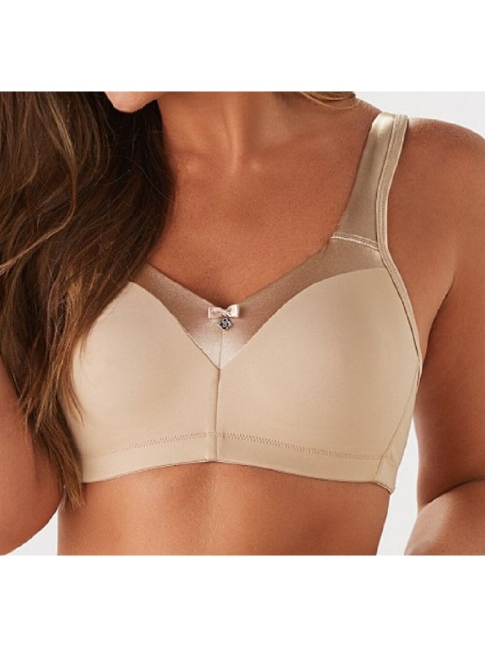 Breezies Full Coverage Satin Trim Wirefree Bra 46C